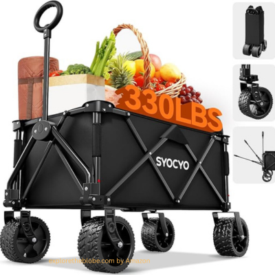 Collapsible Folding Wagon Cart, Heavy Duty Wagon by best beach wagon