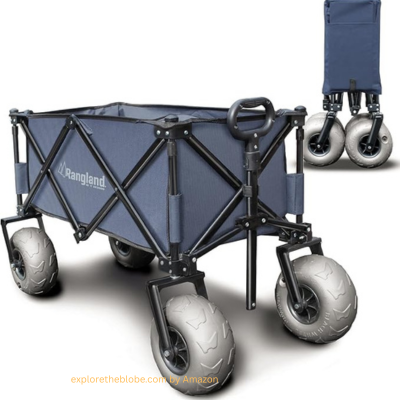 Beach Wagon with Big Wheels for Sand - All Terrain Steel Frame Utility Cart by best beach wagon