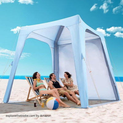 Elegear Inflatable Beach Canopy Tent, 7'x7' Beach Cabana, by beach canopy
