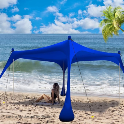 Buheco Beach Tent Pop Up Shade 10x10ft Beach Canopy Sun Shelter by beach canopy