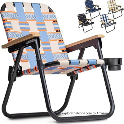 GoSports WOVN Beach Backpack Chair - 9 Styles Available - Premium Folding Camping Chair by best beach chair