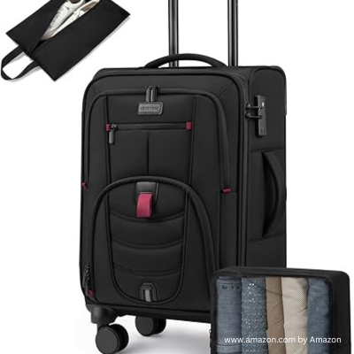 Carry On Luggage 22x14x9 Airline Approved, 22-Inch Suitcases with Spinner Wheels by lightweight luggage
